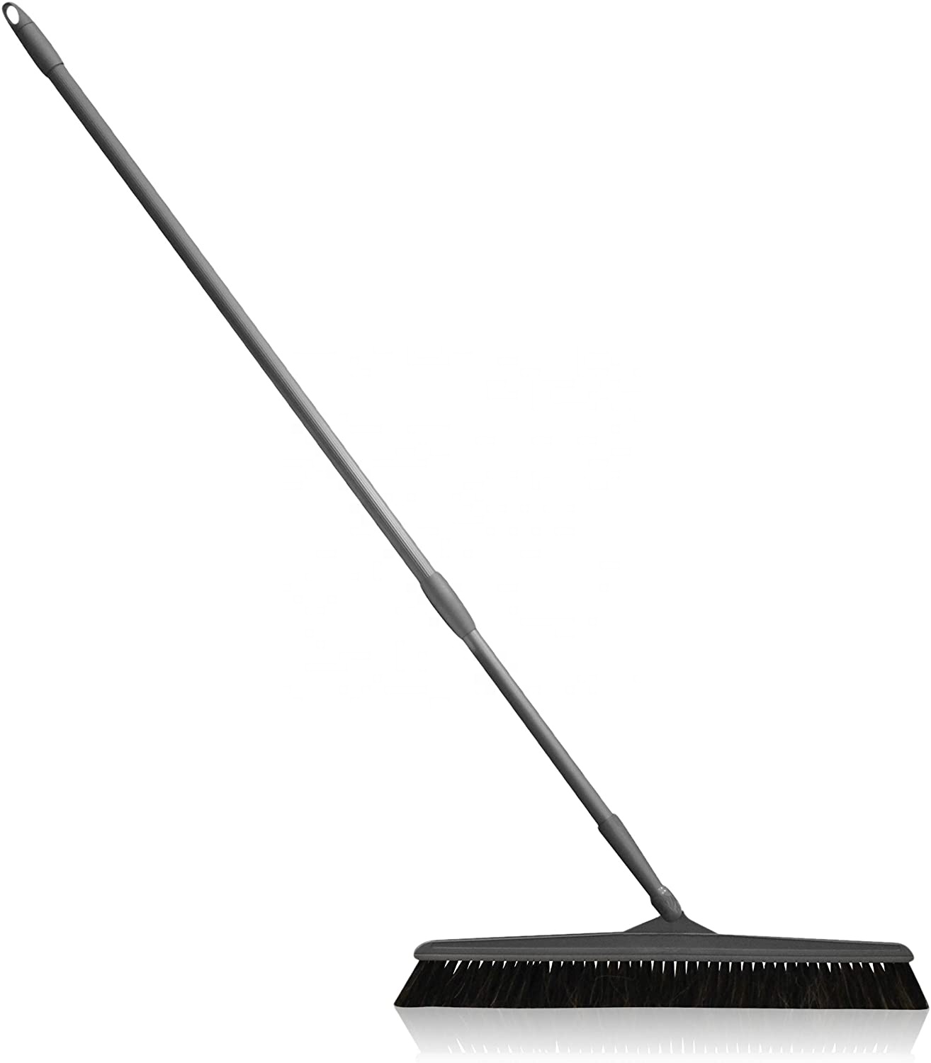 Wide Push Broom With Telescoping Handle And Angled Bristle Head For Indoor And Outdoor Household Cleaning Telescoping Broom