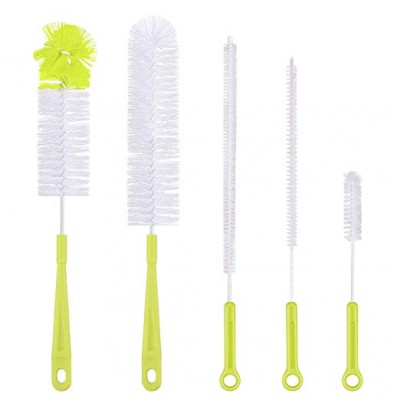 Amazon Hot Sale 5 pack long handle bottle cleaning brush set